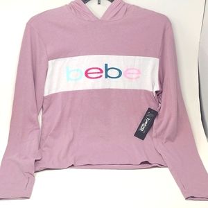 Bebe Sport Women's long sleeve Block Logo Hoodie